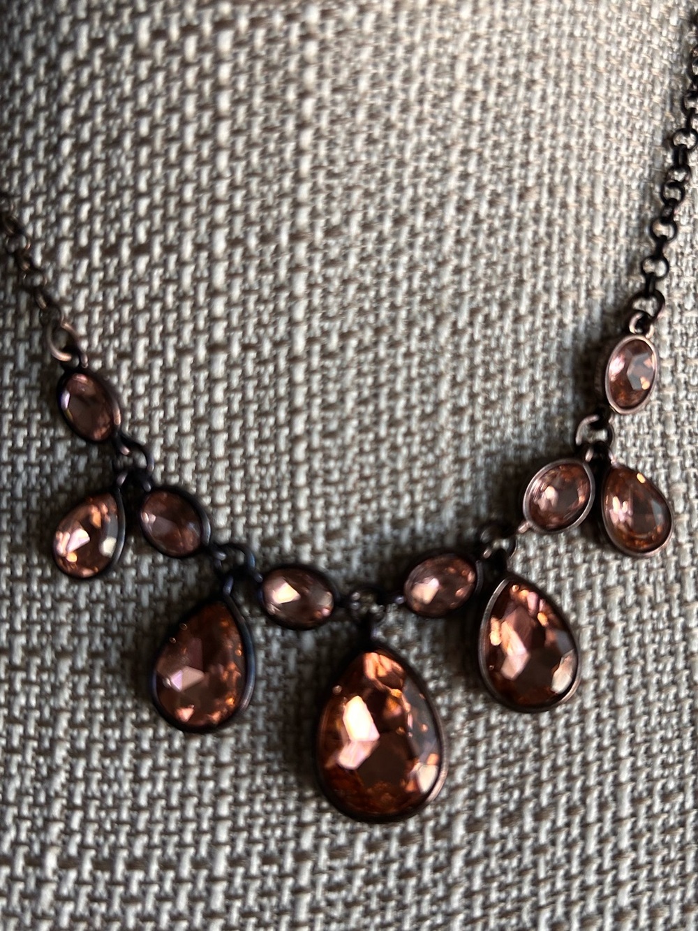 Monet Copper-Tone Champagne Teardrop Crystal  Necklace - Women Jewelry 4